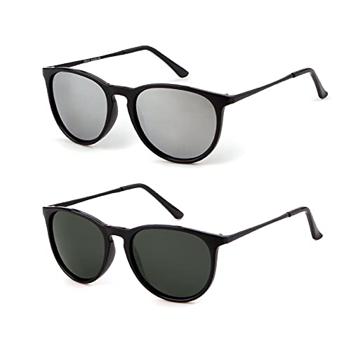 Image of VIA LEECA Polarized Sunglasses for Women Men Classic Vintage Round Sunglasses UV400 Lens