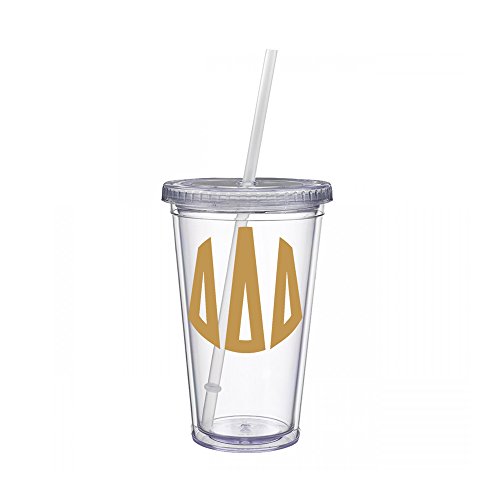 Delta Delta Delta Tri Delta Sorority Gold No Border Monogram Sticker Decal on