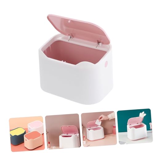 Mini caneca de basura con tapa para escritorio miniatura 5
