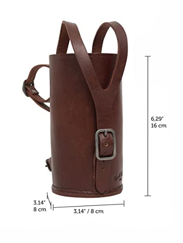 Gusti bottle case for bicycle - Connie handlebars bottle holder handlebar cup holders vintage Brown leather - Image 3