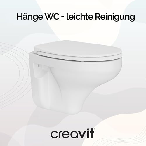 Creavit PERLA Hänge-WC Wand WC Toilette inkl. Soft-Close Deckel weiss – Bild 4