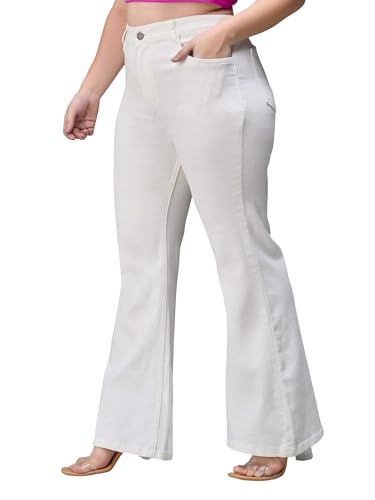 Image of Miss Chase A+ Women's Bootcut High Rise Regular Length Stretchable Denim Jeans