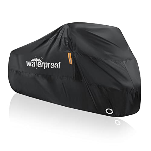 Robasiom Lona protectora para motocicleta, impermeable, XXL 210T, para exterior, doble costura, a prueba de polvo, agujero de bloqueo mejorado, 255 x 125 x 105 cm Cover