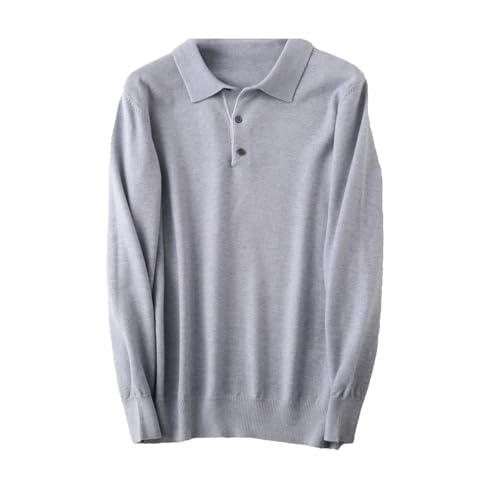 Kelsiop Men's Cashmere Pullover Winter Lapel Soft Warm Sweater