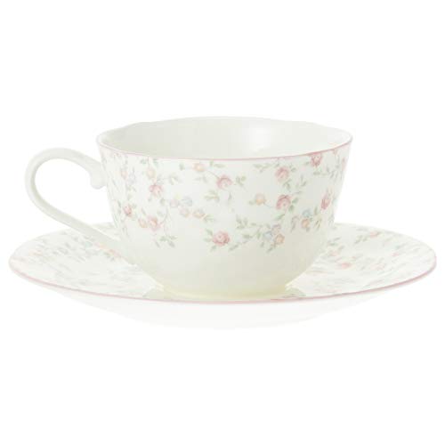 Noritake P59387A/9940 Cup & Saucer (Pair Set) (Coffee Tea Double), 8.8 fl oz (220 cc), Cutie Rose, Microwave Safe, 2 Pieces, Bone China
