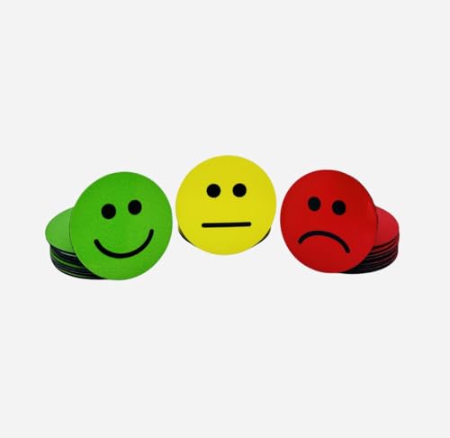 30 Smileys Magnet-Set (Durchmesser 2,5cm): 10 fröhliche grüne...