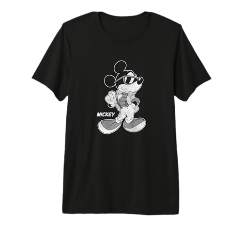 Mickey Mouse cool guy distressed portrait t-shirt vintage pour homme vêtement graphique noir