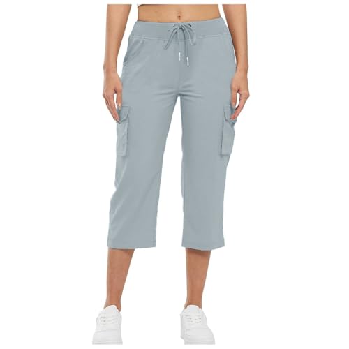 Capri Pants for Women Plus Size Cargo Capris Summer Crop Pants with Pockets Petite Casual Hiking Travel Ladies Joggers4