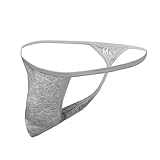 Tinharthy Jock Strap, Men's Thong Underwear and G-String Cotton Breathable Underpants for Male Athletic Supporters Light Grey