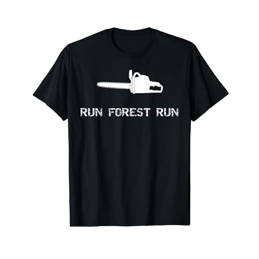 Run Forest Run Funny Chain Saw T-Shirt