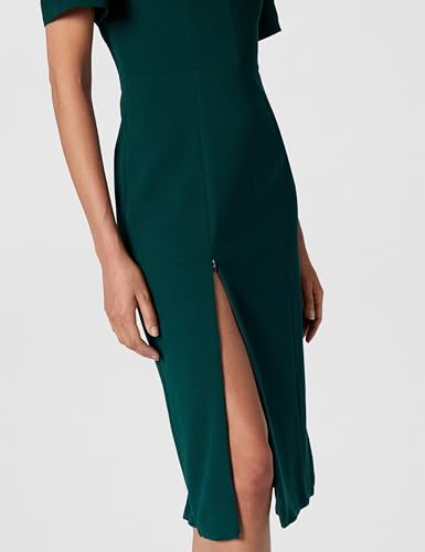 Image of Dress The Population Women's Gloria Collared Zip Neck Short Sleeve Bodycon Midi Dress