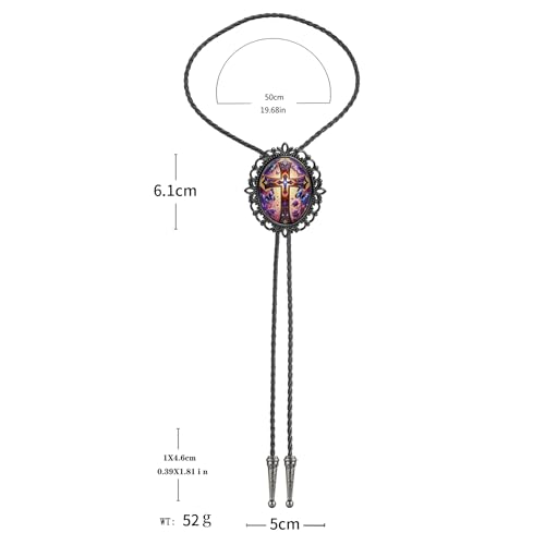 Image of Jeilwiy Bolo Tie for Men Western Cowboy Gothic Bolo Tie Necklace Halloween | Glow in Dark Bolo Tie for Men Women, 3D Halloween Bolo Tie, Gothic Western Ties, String Ties for Men Rodeo Leather Necktie