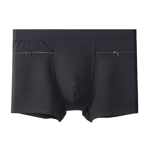 Alienjoy Herren Pocket Boxershorts Slips Unterwäsche mit versteckten Taschen für Reisen Raves Festivals sichere Lagerung taschendiebesicher