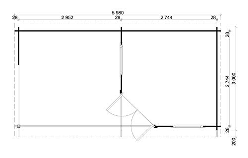 Alpholz Gartenhaus Carl aus Massiv-Holz | Gerätehaus mit 28 mm Wandstärke | Garten Holzhaus mit Imprägnierung (pinie… – Bild 3