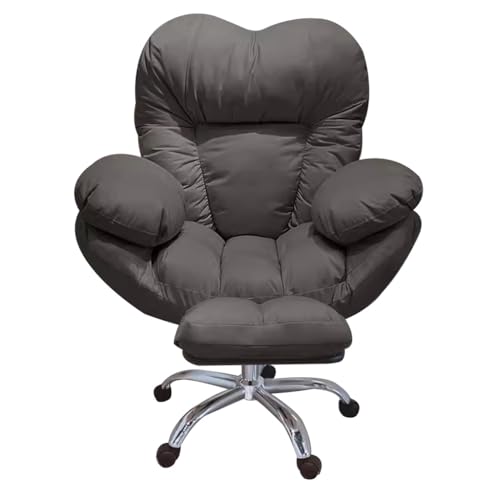Silla ergonómica elevadora para sofá perezoso para oficina en casa y juegos, cómodo sillón con reposapiés, color gris oscuro, silla de sala de estar y dormitorio