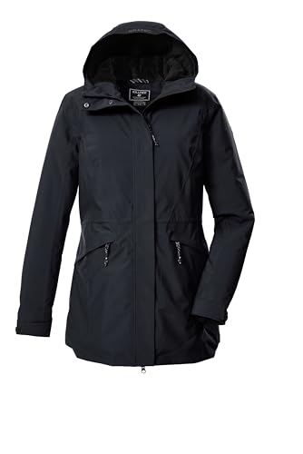 killtec Damen Outdoorparka/Funktionsparka mit Kapuze KOW 19 WMN PRK, schwarz blau, 52, 43307-000