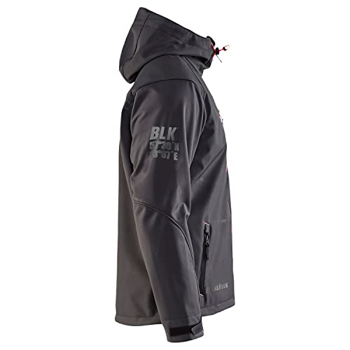 BLÅKLÄDER Men's Pro Softshell Workwear Jacket with Hood 3-Layer Warm Insulated Windproof Waterproof Breathable Reflective