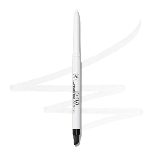 Image of REVLON ColorStay Pencil Waterproof Eyeliner, Smudge-Proof, Eye Makeup with Built-In Sharpener, Long-Lasting, Matte Finish, 215 White, 0.01 oz