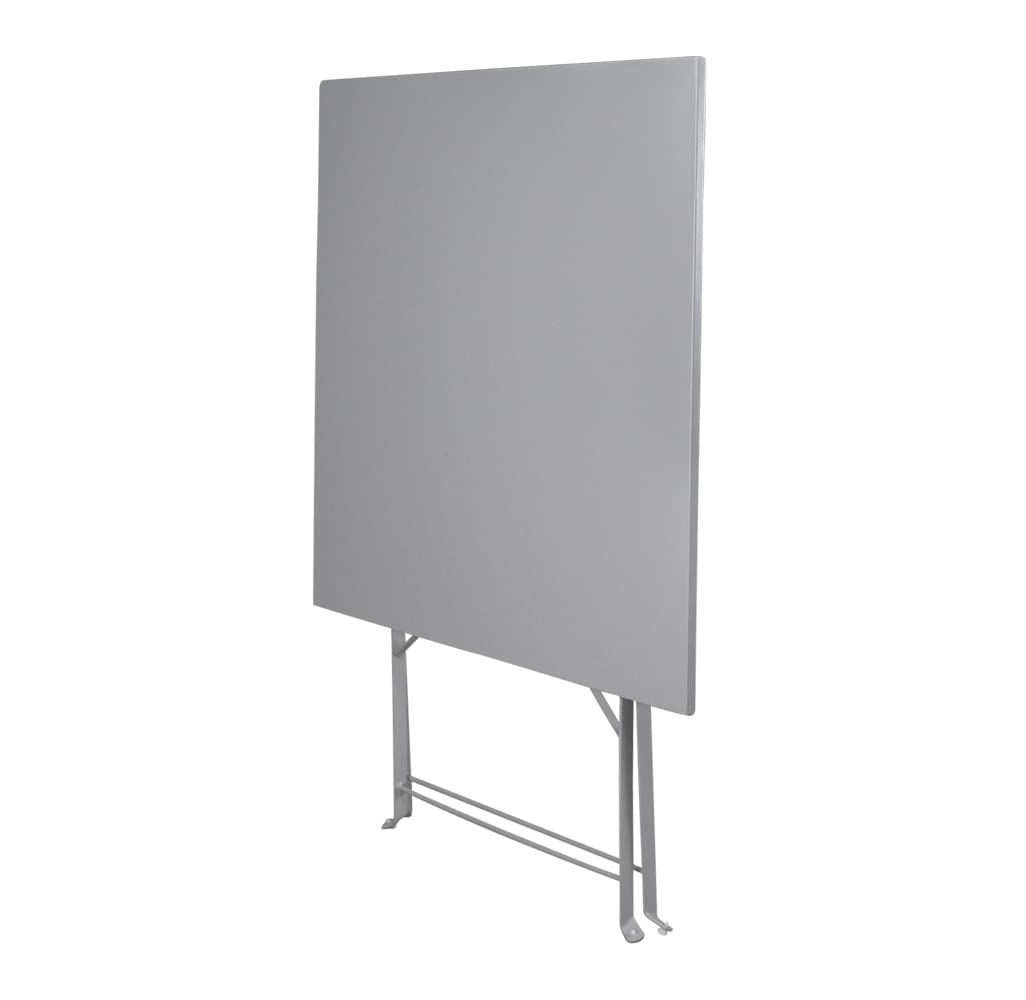 SAMIRA Tavolo pieghevole in metallo grigio, tavolo richiudibile 70×70 mod. Sorrento