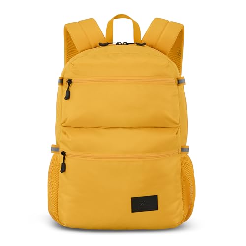 Image of High Sierra Everclass Backpack - Travel or Work Laptop Bookbag with 360 Reflectivity, Dual Water Bottle Pockets & Fits Laptops Up To 15.6 inch, One Size, GOLDEN HOUR