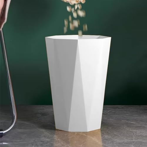 Caneca de basura pequeña poligonal blanca de plástico miniatura 6