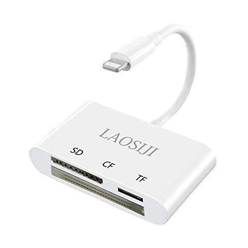 SD CF Card Reader Compatible with Phone Pad Digital Camera Card Reader Memory Card Reader Adapter No App Require (White)