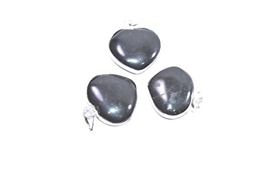 Tourmaline noire chakra lot de 3 pendentifs cœur pour méditation - 2