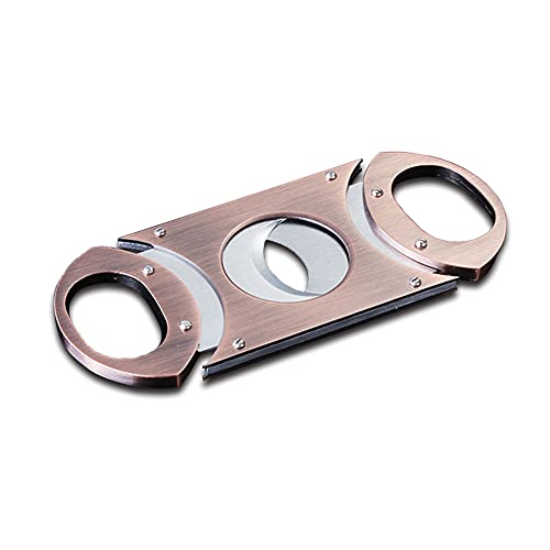 Coupe-cigare, Coupe-cigare en Acier Inoxydable or Rose, Double Tranchant, Outil à Cigare Adapté à tous les Cigares Cover