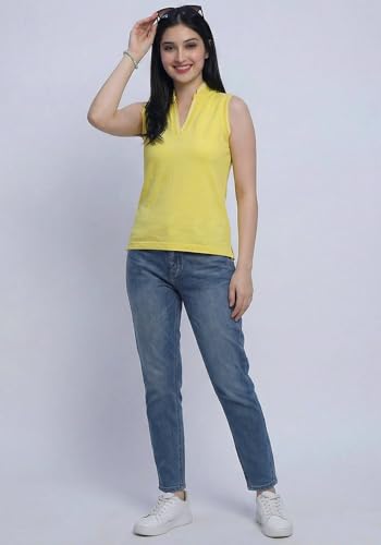 Image of Wear Your Opinion Mandarin Collar Sleeveless T Shirt for Women Top