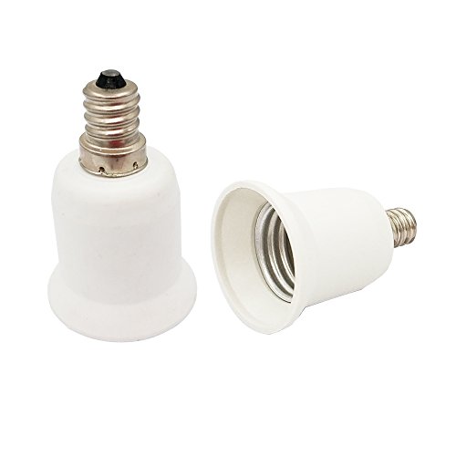 E-Simpo® 6Pcs E12 To E26/E27 Adapter Us Chandelier To Medium Base Converter E12 To E26/E27 Lamp Base Converter, Converts Chandelier Socket (E12) To Medium Socket (E26/E27) (6) #TOP1