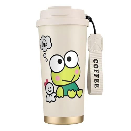 タンブラー コーヒー けろけろけろっぴ 水筒 ステンレス ボトル 魔法瓶 オフィス マグカップ カフェマグ 車用 マグボトル 真空断熱 保温 保冷 ふた付き 直飲み 広口 漏れない 二重構造 持ち運び 500ml