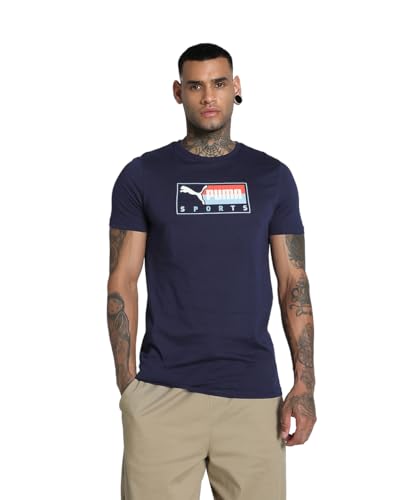 Image of Puma Men Cotton Graphic Print Slim Fit T-Shirt