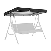 Hollywoodschaukel Dachbezug,249x185 cm,Wasserdicht Strapazierfähig Dach,Universal Ersatzdach für Gartenschaukel,Oxford-Tuch Hollywoodschaukel Sonnendach 3 Sitzer, UV-Schutz Sonnendach 210D (Schwarz)