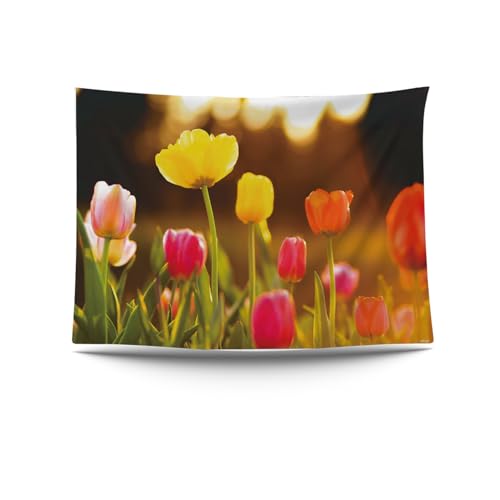 Ulticool – Tulipes Fleurs Nature - Tapisserie Affiche - 200x150 cm - Affiche de Jardin - Grande Tapisserie – Accessoire de Décoration pour Jardin et Salon