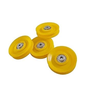 Mutu Urbanpace Mount Hood Gym Machine 4-inch Nylon Pulley with Inbuilt Bush Bearing, pulley Wheel Cable Machine Attachments(Color: YELLOW)