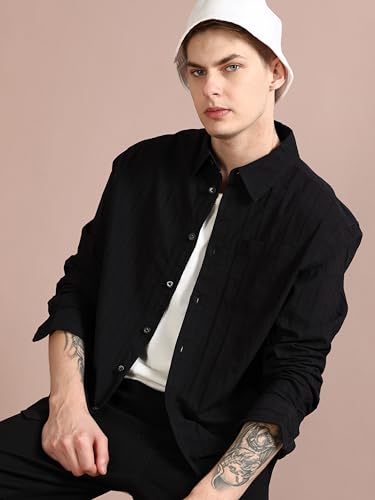 Image of StitchX Men's Full Sleeve Pintuck Striped Casual Cotton Shirt