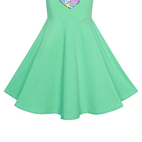 Image of Sunny Fashion Girls Dress Colorful Striped Knitted Cotton Stretch School