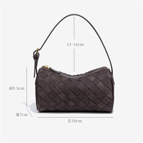lazy casual versatile niche frosted leather woven hand-held pillow bag woven bag2