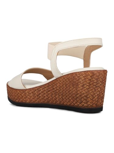 Image of Inc.5 Womens Beige Casual Solid Round Toe Wedge Heels