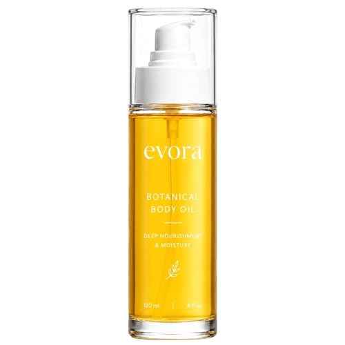 Evora Botanical Body Oil Wakame Algae Brazil Nut & Passionflower Seed Oils Lightweight Firming Massage Oil for Smoother-Looking Skin Non-Greasy HydratingBody Oil 4 FI Oz