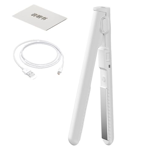 Fbinys Plancha y Rizador de Cabello 2 en 1, Planchas Pequeñas para Cabello Corto - Plancha para rizar el cabello, plancha para el cabello portátil | rizadora con carga USB y herramienta para