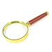 uxcell 3.5X Gold Tone Rosewood Handle Grip Magnifying Lens Glass 50mm Dia