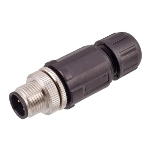 Conector M12 de campo plástico soldado macho 2 pin A-code para cable industrial de 6mm 2