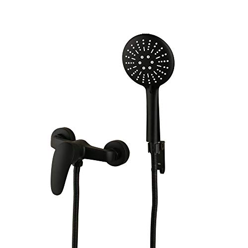 Robinet de baignoire noir au design épuré avec mitigeur et douchette chic