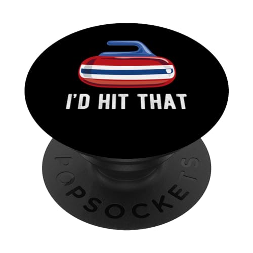 Divertido regalo deportivo "I'd Hit That" Curling Team Sweeping Rock PopSockets PopGrip Intercambiable
