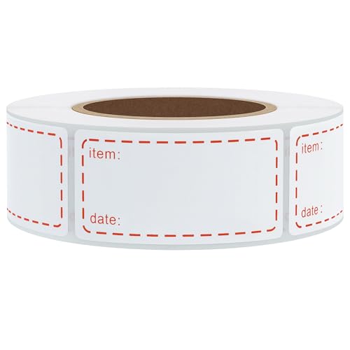 Hybsk 25 x 51mm 冷凍賞味期限シール 500枚 日付シール 防水耐油 冷凍倉庫ラベル 書き込み 冷凍ラベル (赤)