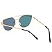 Cat Eye Mirrored Flat Lenses Metal Frame Women Sunglasses, with Anti-allergy Silicone Nose Pads (Gold Pink)