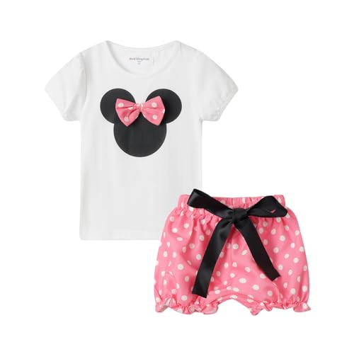 Image of Mud Kingdom Girls Outfits Cute Cartoon Polka Dots Summer Holiday Clothes Sets