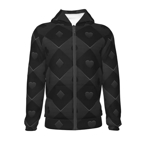 Black Poker Kids Pullover Hoodies Boys Zip Up Sweatshirts Girls Athletic Clothes with Pocket2