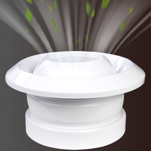 FUANA Grille d'aération de plafond en ABS pour flux d'air réglable, diffuseur rond de 75/100/150/200 mm pour échappement intérieur et réduction du bruit, accessoires de radiateur blanc